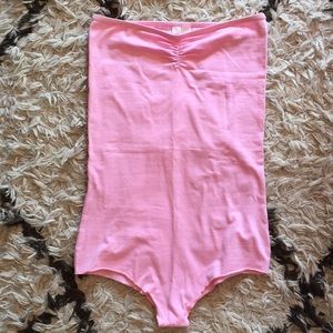 Blush Pink American Apparel Strapless Leotard